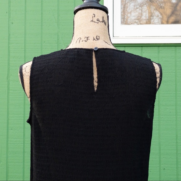 COPY - Eileen Fisher Black Sheer Crepe Midi Shift Dress - Picture 7 of 8